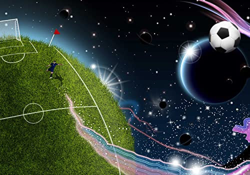 wandmotiv24 Fototapete Fussball Weltraum Weltall, XL 350 x 245 cm - 7 Teile, Wanddeko, Wandbild, Wandtapete, Ball Sport Weltraum M6232