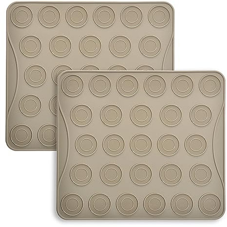 i enjoy + Macaron Silicone Baking Mats 2Pcs,Baking Mold 27 Cavity,Non Stick Macaron Cookie Sheet Pad, Decoration Tool 29 * 25.8cm