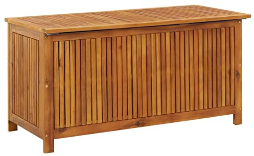 Trädgårdsförvaringslåda 113 x 50 x 58 cm massivt trä akacia robust hållbart stort förvaringsfack vattenavvisande för utomhus- och inomhusbruk