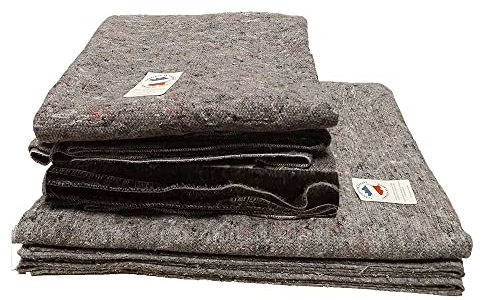 LNT France - Couverture XXL pour Déménagement - Protection Meubles- Transport et Stockage - 180 x 220 cm - 330 g/m2 Couverture 100% Textile Recyclé - Fabrication Française (1 XXL + 2 Couv 150X200)