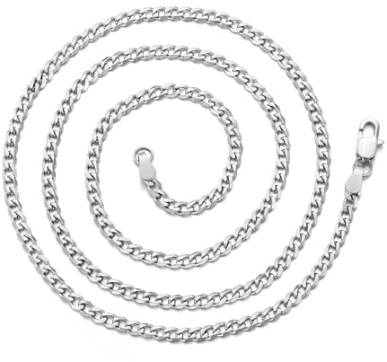 Herr 3 mm Rostfritt Stål Pansarkedja Halsband 18 tum 24 tum, 24 Inch, Rostfritt Stål, Ingen Ädelsten