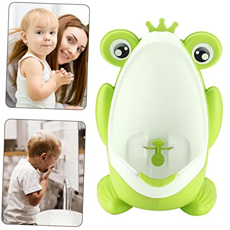 Urinario Infantil de Pared Multifunción para Niños, Verde | Pp, Diseño de Rana Giratorio, Altura Ajustable, Baño y Aprendizaje, Ahorro de Espacio