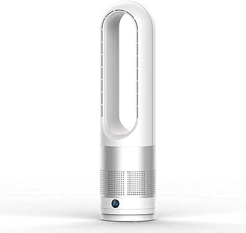 HHUARI 40W Bladeless Fan Cooler 18Inch 80° Oscillating Tower Fan with Remote Control, 8 Speed Settings, 8 Hour Timer Portable Floor Bladeless Fan/Silver The New