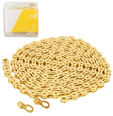 Tanant 12-Gang-Fahrradkette, 12-Gang-Fahrradkette, Mountainbike-Kette für Mountainbike, Rennrad(Gold)