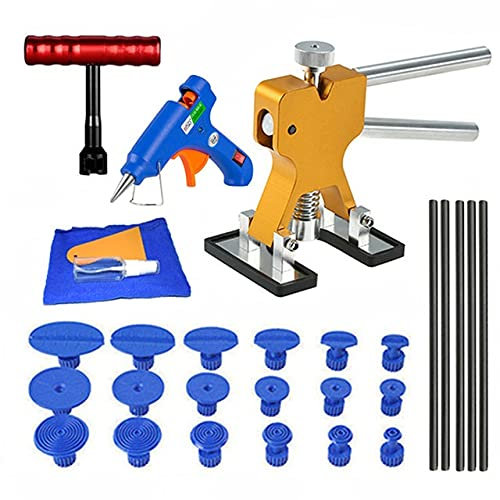 Ausbeulwerkzeug,Dellen Reparaturset Auto Auto-lacklosen Dent-Reparatur-Kit-Entfernung Werkzeug-Kit-Dent Puller-Kit Rutsche Rückwärtshammer Kleberaschen Saugnäpfe Hagel-Werkzeuge (Color : F)
