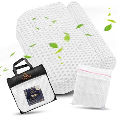 BURADIA Coussin de bain - Confort et détente ultimes grâce à la dernière technologie Air Mesh 4D - Coussin de bain pour baignoire avec 7 ventouses extra puissantes et crochets de suspension - Qualité