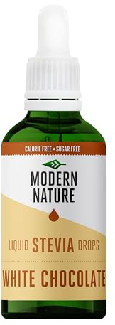 Modern Nature Weiße Schokolade Stevia Flüssig - Flavour Drops - Stevia Zucker - Stevia Drops Süßstoff - Liquid Aroma Geschmacks Tropfen - Sirup Zuckerfrei Ohne Kalorien Alternative Süßungsmittel 100ml