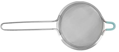 Colador de Harina de Mano de Acero Inoxidable conLargo para Cocina, Colador Fino de Malla 60 (14cm)