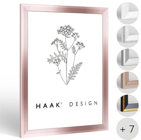 Haak Bilderrahmen schmal RICO Glanz Edition 33 X 98 cm Rosegold Rahmen für Puzzle Poster Bilder Elegant
