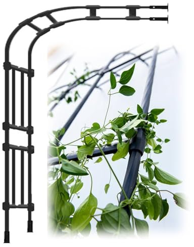 Halbbogen-Gartenbogengitter, Metall-Gartenlaube In 22 Größen, Einfache Montage, Pergola Rankhilfe Für Kletterpflanzen, Rosenranken, Außen-Halbbogen Als Rasendekoration(Black,180X240X45cm)