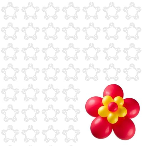 100Pcs Connect Balloon Arch Kit with Flower Shape Clips for Weddings and Birthday Party Decoration