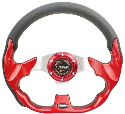 Sportlenkrad Auto Sport Lenkrad Racing Typ Universal 13 Zoll 320 MM Aluminium 4 Farbe Modifiziertes Auto Styling Holzlenkrad(RED-01)