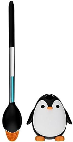 INFJMH Bagno Scopino e Supporto per WC a Forma di Pinguino Set di scopino e Supporto per WC a Forma di Simpatico Animale con Supporto ventilato Scopino per WC per la Pulizia del Bagno spazzolone WC