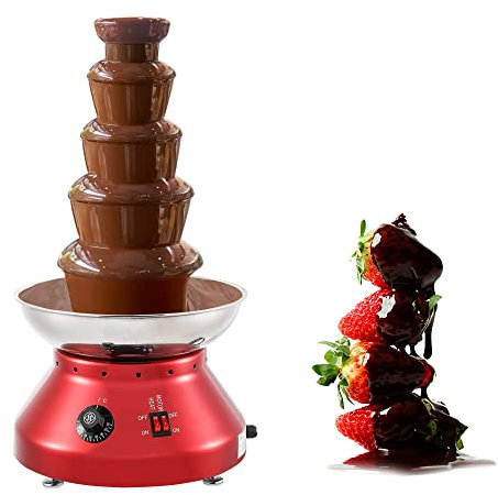 SmPinnaA Fontana per Fonduta di Cioccolato A 5 Livelli Macchina per Scaldare Il Cioccolato Commerciale in Acciaio Inossidabile per Decorazioni per Feste di Cioccolato Ristorante per Matrimo