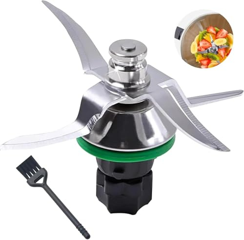 Raheem Messer für Vorwerk Thermomix TM5 und TM6 Mixmesser Ultrascharf aus Edelstahl mit 1 Reinigungsbürste für Ihre Küchenmaschine Hacken und Mischen von Lebensmitteln Thermomix Zubehör TM5 und TM6