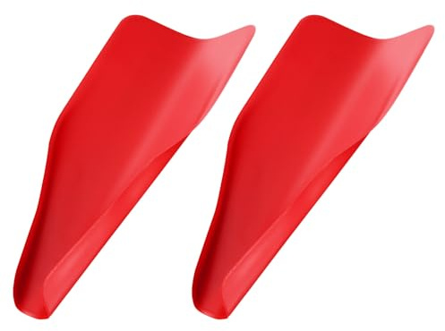 sourcing map 2pcs Draining Tool Oil Funnel 14.8 x 6.9 Soft Leather Flexible Reusable Drain Oil Funnel for Trucks Motorcycles Automobiles, Red