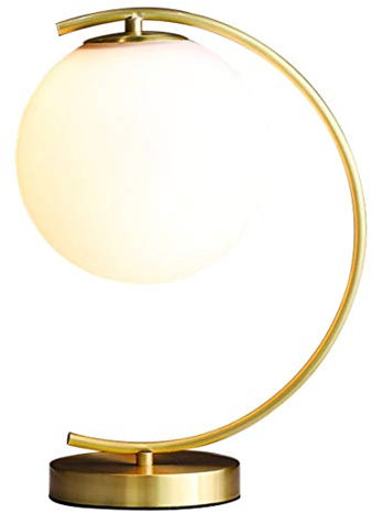 Faucet Modern Bedside Table lamp Glass Globe Desk Table lamp mid Century Table Light Moon Shape Reading lamp for Bedroom Office Hotel (a) water-tap