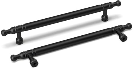 LONTAN 10 Stück Schrankgriffe Schwarz 160mm Lochabstand, Griffe für Küchenschränke Schrankgriffe Vintage Küchengriffe Griff Schwarz Möbelgriffe Vintage Schubladengriffe