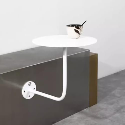 Table de bistrot ronde en fer forgé pour salle à manger et magasin de desserts, table de cocktail murale avec design créatif de loisirs, table d'appoint blanche avec fonction de service à thé et café