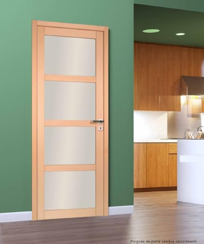 Bloc porte NOVA2 4 Vitrages bois hêtre 2040 x 630 gauche