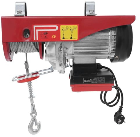 550/1000/1450W Elektrohebezeug, Elektrische Seilwinde Tragfähigkeit 150-800kg Hubhöhe 6/12m, Elektrische Hebezug mit 80M Drahtloser Steuerung für Garage Lagerhäuser (1450, Watt)