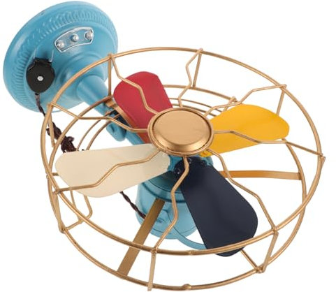 MAGICLULU Ventilateur Retro Modèle de Bureau en Fer, Ornement Vintage pour Décoration Intérieure, Style Rétro, Photo Prop
