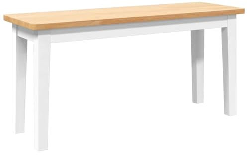 vidaXL Banco 90 cm Madera Maciza Caucho, Banco, Silla de Banco, sofá de Banco, Asiento de Banco, Asiento de Banco, Banco de Interior