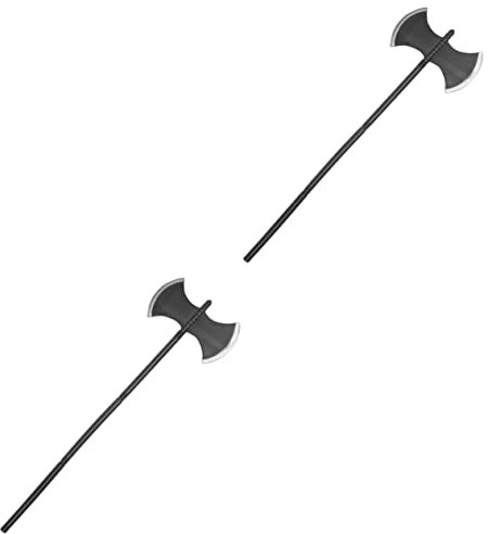 Milisten 2Pcs Simulé Double Face Halloween Hachette Gonflable Costume Enfants Halloween Costume Double Halloween Faux Jeu Fausses Faucilles Haches Plastique Noir