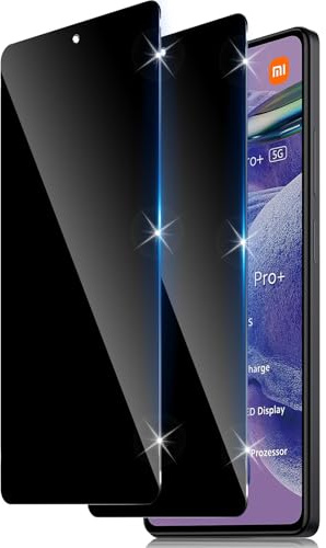 Funrae Privacidad Protector de Pantalla Compatible con Xiaomi Redmi Note 12 Pro Plus 5G/Note 12 Pro+ 5G [2 PCS], 9H Dureza Anti Spy Cristal Templado Anti Espía Screen Protector Privacy Vidrio Templado
