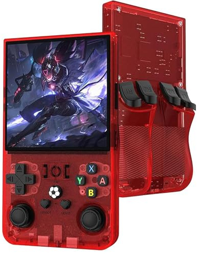 Consola Portátil Retro, Nueva Videoconsola Portátil 2025 con Batería De 4 Pulgadas 4000 Mah Consola Retro con Juegos Clásicos Adultos Y Niños Palo De Juego-red64G