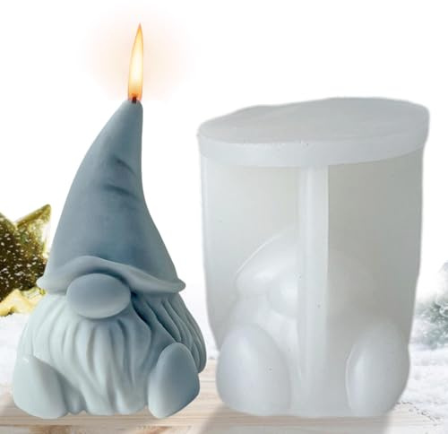 Gnomform Für Beton,Epoxid Gartenzwerg Gips Silikonform - Wiederverwendbares Zubehör Für Epoxy Handwerk Haus Halloween Fest Kinder Kerzen Familienprojekte