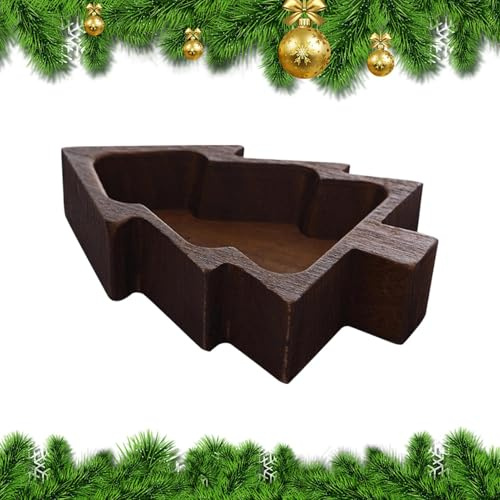 Cuenco de madera para velas, árbol de Navidad rústico, cuencos de para hacer velas, para centros de mesa de granja, aperitivos, escritorio, oficina, dormitorio, sala de estar, fiesta