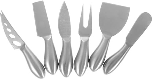 Angoily Kit de 6 Couteaux à Fromage en Acier Inoxydable Manches Creux Finition Argentée Ensemble Complet pour Découpe-Fromage Adapté la Cuisine et Dégustation Coupe-Fromage
