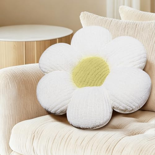 RANJIMA Blumen Bodenkissen, Blumenboden Kissen Tatami Blumenförmiges Plüsch-Dekor Blume Bodenkissen Sitzkissen für Sofa Bett Stuhl Dekoration Geschenke für Mädchen und Frau, 40cm