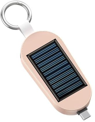 Solar Keychain Battery Pack, Solar Phone Charger Battery Pack, Portable Mini Power Bank | Eco Friendly Charger for Phones, Travel, Charging Accessory A