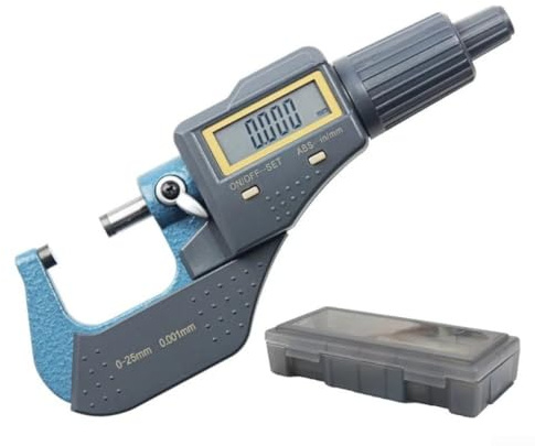 Calibrador micrómetro digital, herramienta de medición de tornillo exterior de 0-25 mm para control de calidad de ingeniería de mecanizado
