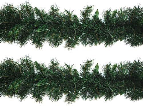 Maury's Ghirlanda Natalizia per Interno e Esterno Realistica con 250 Rami Verde Abete 270 CM Decorazione Natalizia per Porta o Camino