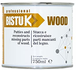Zweikomponenten-Holzspachtel Polyester + Katalysator Bistuk Holz - Eiche, 750 ml