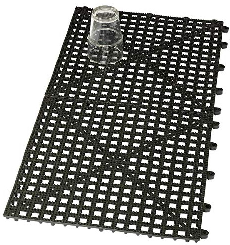 Delfin Lot de 2 Tapis de Bar en Caoutchouc Noir 30 x 30 cm