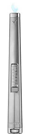 Colibri Aura Jet Flame Kerzenanzünder | Langes Stabfeuerzeug Mit Grosse Reichweite | Luxuriösem Finish Und Metallkonstruktion | Breite Flamme | Füllbar Mit Butan, Nicht Enthalten | Geschenkbo Chrom