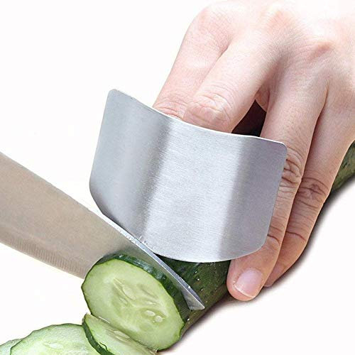 Protectores de dedos para cortar, protector de dedo de acero inoxidable para cortar verduras, protector de corte para cortar en dados y rebanar en cocinas