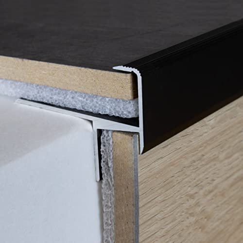 Treppenkante | Aluminium | Silber | Breite 10 mm | Länge 2500 mm | Gebohrt | Parkett-Treppenkante | 1 Stück