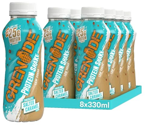 Grenade Chocolate Salted Caramel High Protein Shake, 8 x 330 ml | Over 25 g Protein Per Bottle, Smooth & Creamy, Ready to Drink, Perfect for On-The-Go, Vegetarian