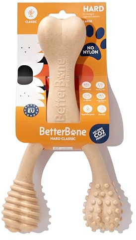 BetterBone Robust – nachhaltiges, natürliches, hypoallergenes Hundespielzeug für Aggressive Kauer – langlebig, strapazierfähig, super stark, Harte Zahnkauknochen für kleine, mittelgroße und große
