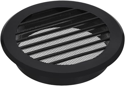 KOTARBAU® Lüftungsgitter ⌀ 100 mm Belüftungsgitter mit Insektenschutz Rund Belüftungsgitter Schwarz Kunststoff-Abschlussgitter für Lüftungskanal Abluft und Zuluft Rohranschluss Lamellengitter