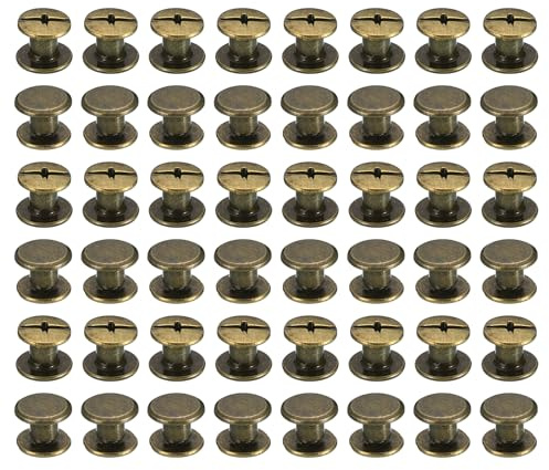 PATIKIL 50 Juegos Chicago Tornillos de Unión Phillips M5X4mm Marrón