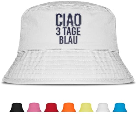Prozente Momente Ciao 3 Tage Blau Fischerhut | Anglerhut | Sonnenhut | Sommer | Party | Lustige Sprüche | OneSize | Malle | Urlaub