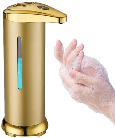 Smart Soap Dispenser - Liquid Soap Pump, Automatic Soap Dispenser | Electric Touchless Foaming Hand, Stainless Steel Dish Soap Dispenser Volume for Bathroom Kitchen,Gold,20x10x7cm