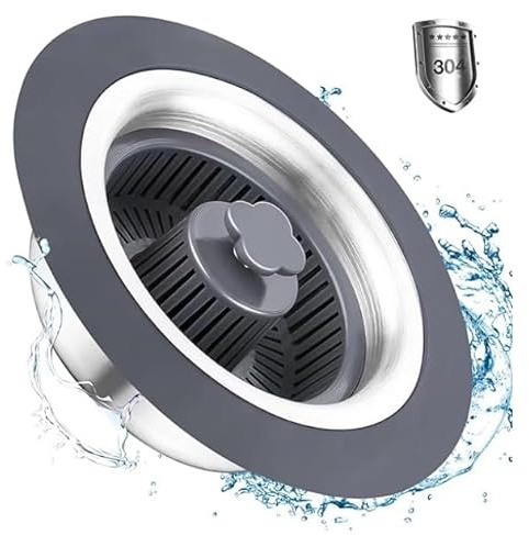 FlyHigh Abflussstopfen, für Badewanne oder Waschbecken, 3-in-1 Pop-Up-Stopfen für Wasserspeicherung, Sieben & Geruchsverhinderung, Universeller Spülenstöpsel für Spülenlöcher 70-86mm