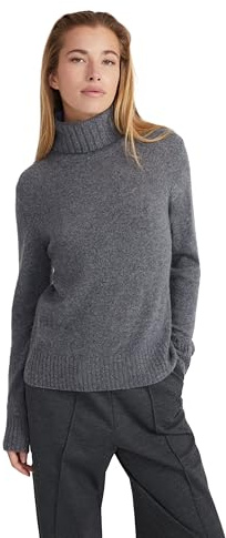 Style & Republic Pull à col roulé 100 % cachemire pour femme, coupe régulière, élégant pull en cachemire de qualité supérieure pour l'automne et l'hiver, gris, M